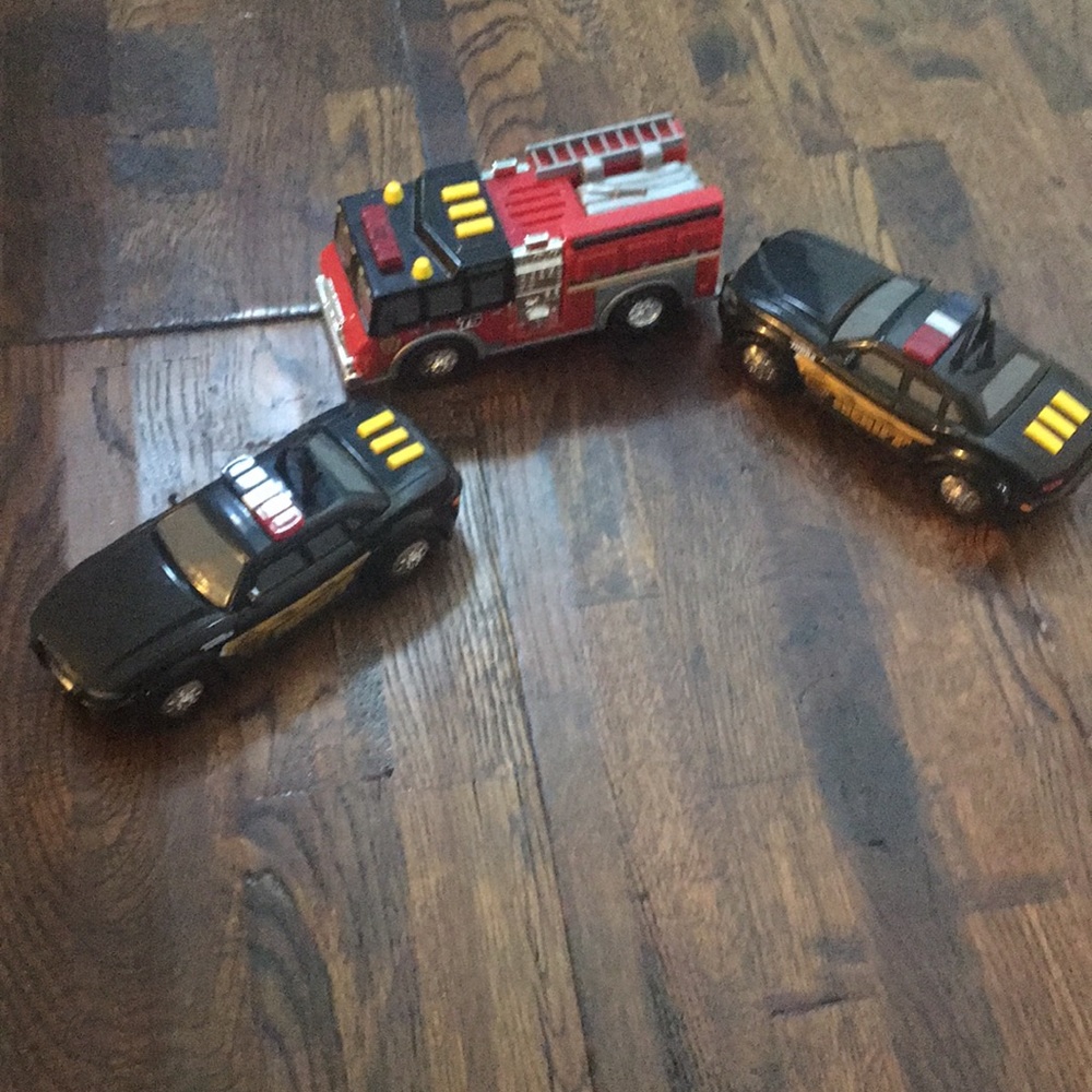 🚒Police Cars, Firetruck and Helicopter (4pc)